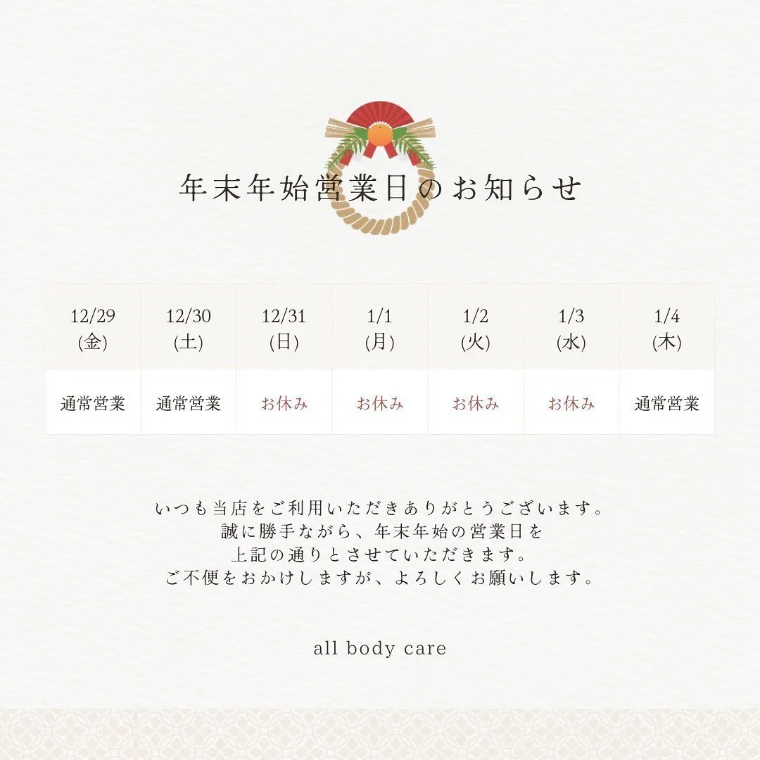 今年も当院をご利用頂きありがとうございました🙇🙇♀️☘️